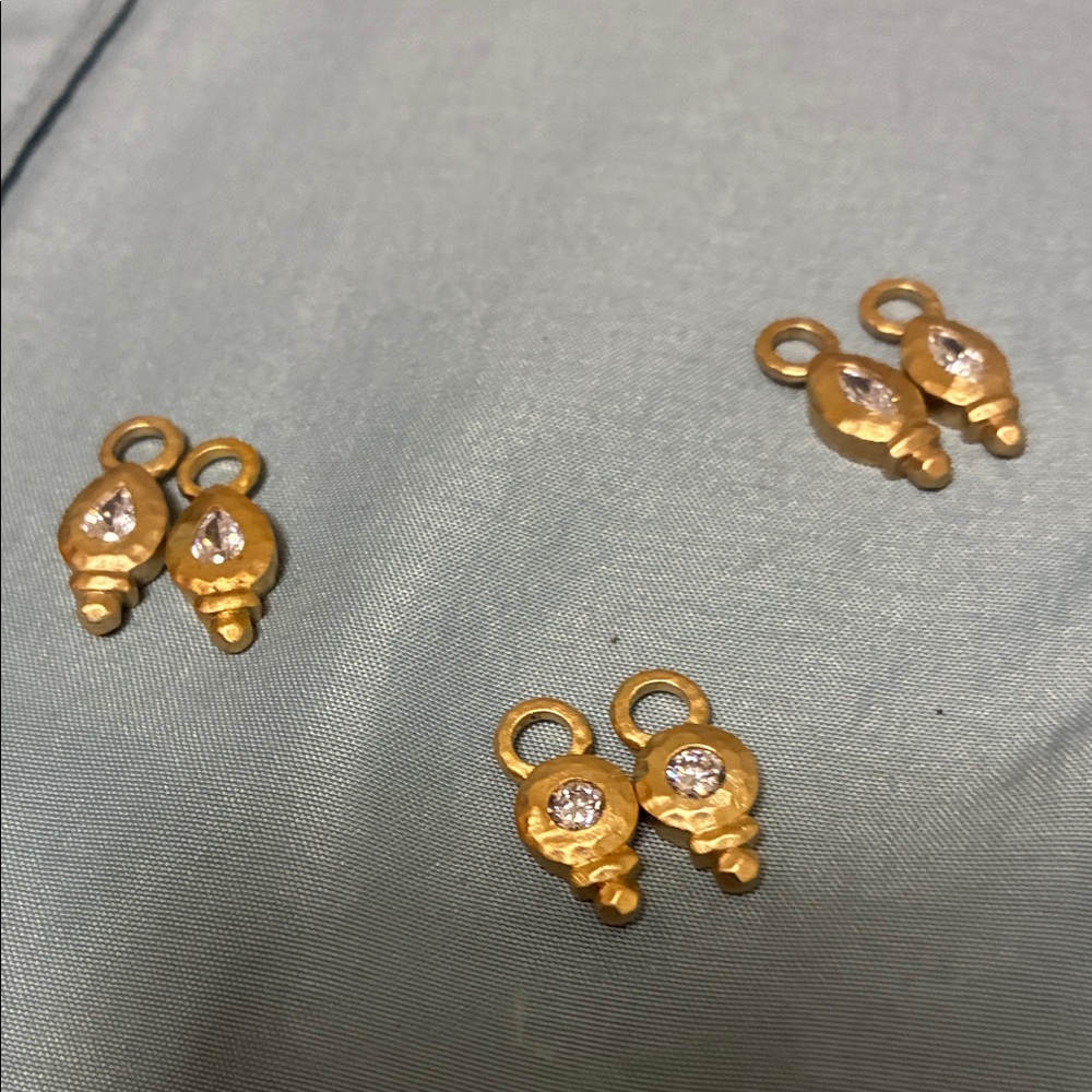 Elegant Gold Earrings dangles with CZ accents